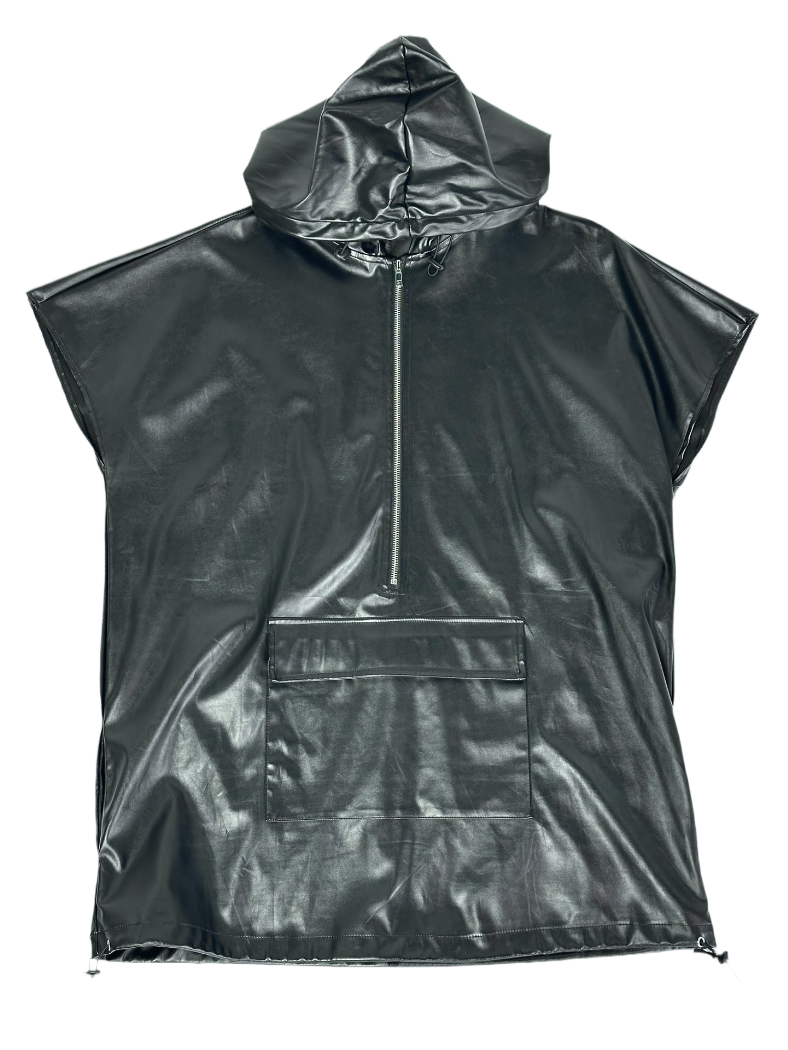 Repurposed Leather Half Sleeve shirt