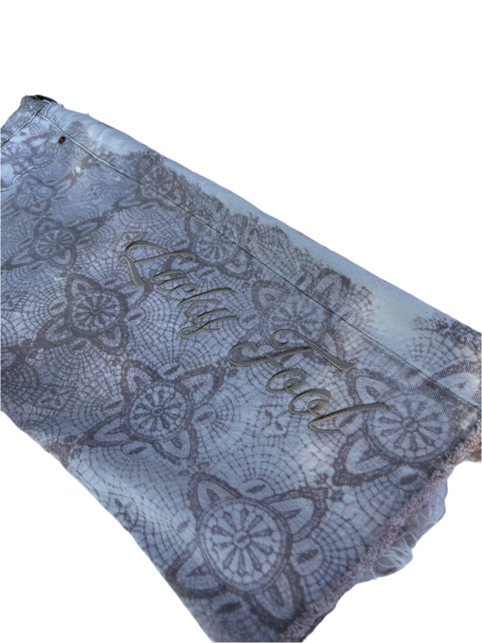 Bleached Pattern Denim Jorts