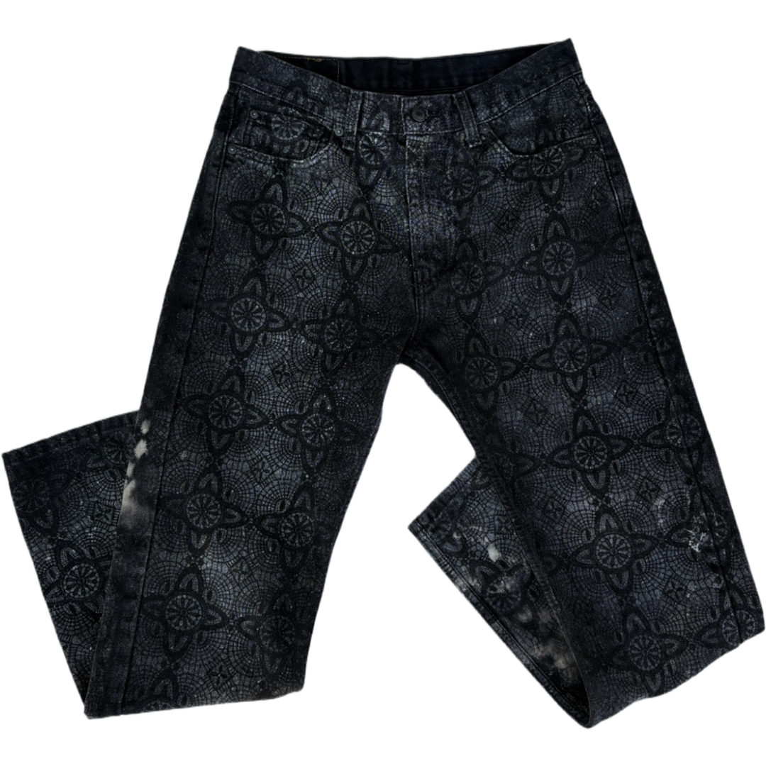 1 of 1 Bleached Pattern Denim Jeans